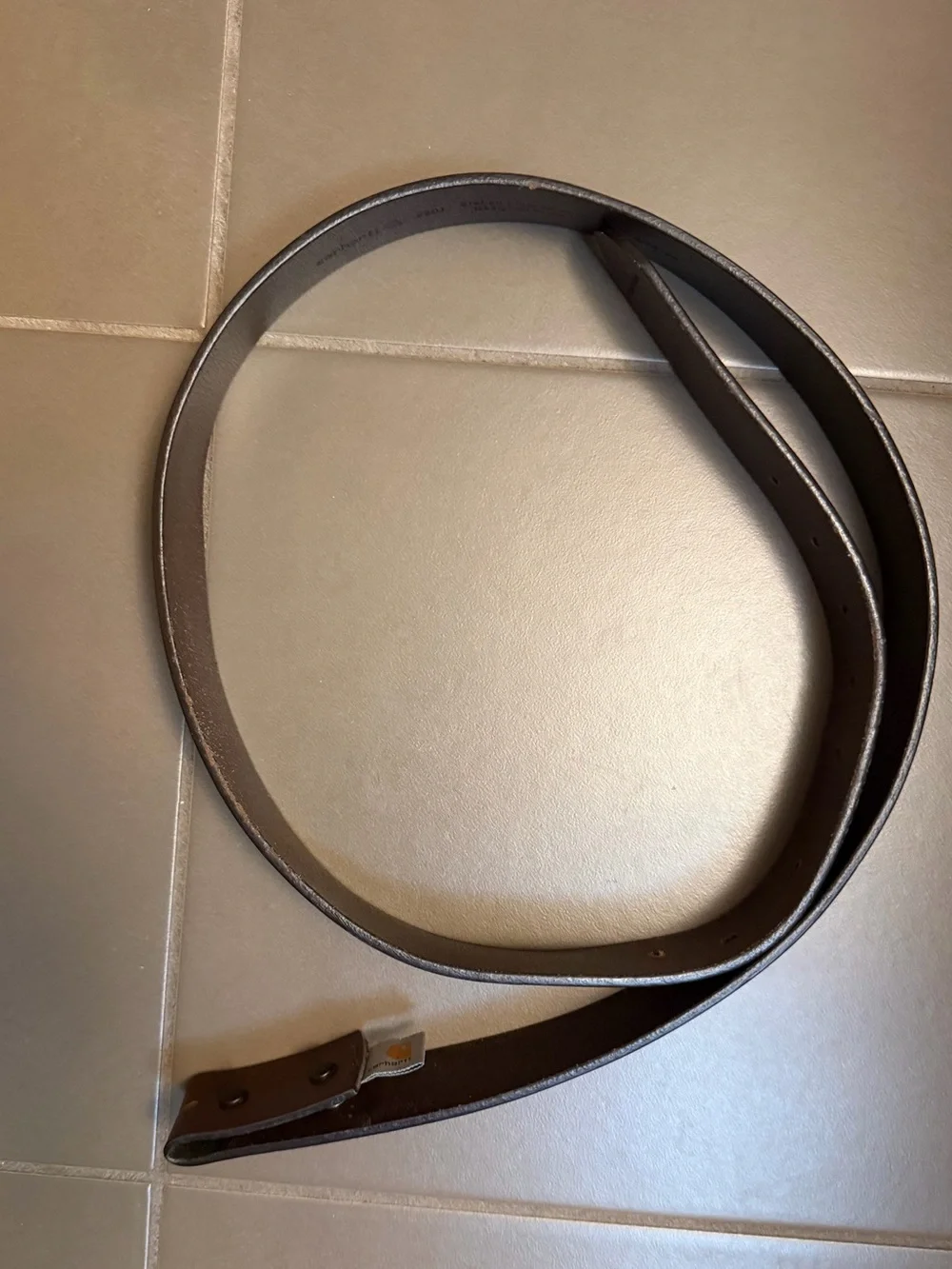 CARHARTT Journeyman Brown Genuine Italian Leather Belt 2201 Mens 44 Work Casual